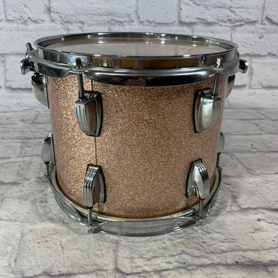 Vintage 80s Ludwig 10 x 8 Keystone Badge Champagne Sparkle Tom