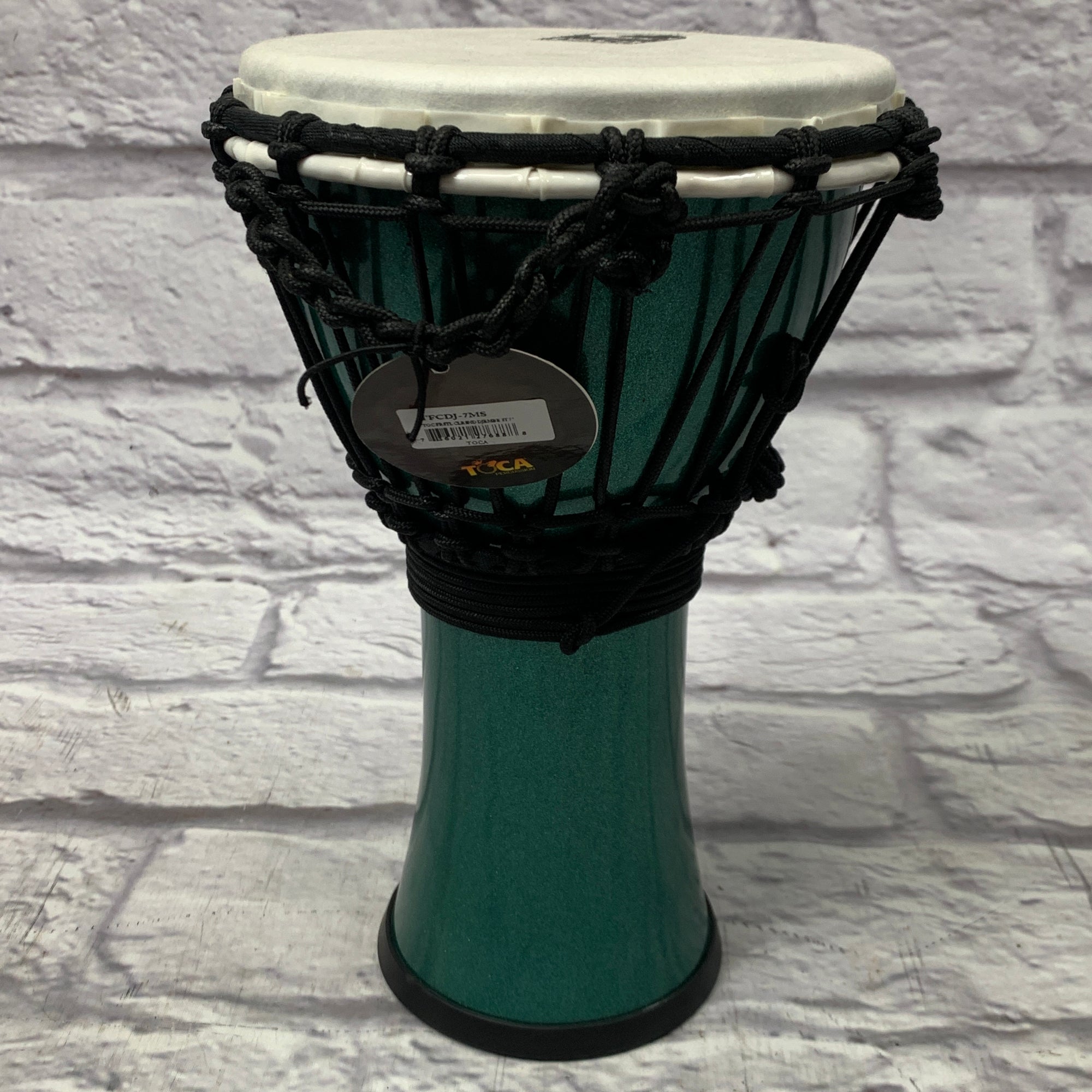 Toca TFCDJ-7 Freestyle Colorsound 7" Rope Tuned Djembe - Metallic Green
