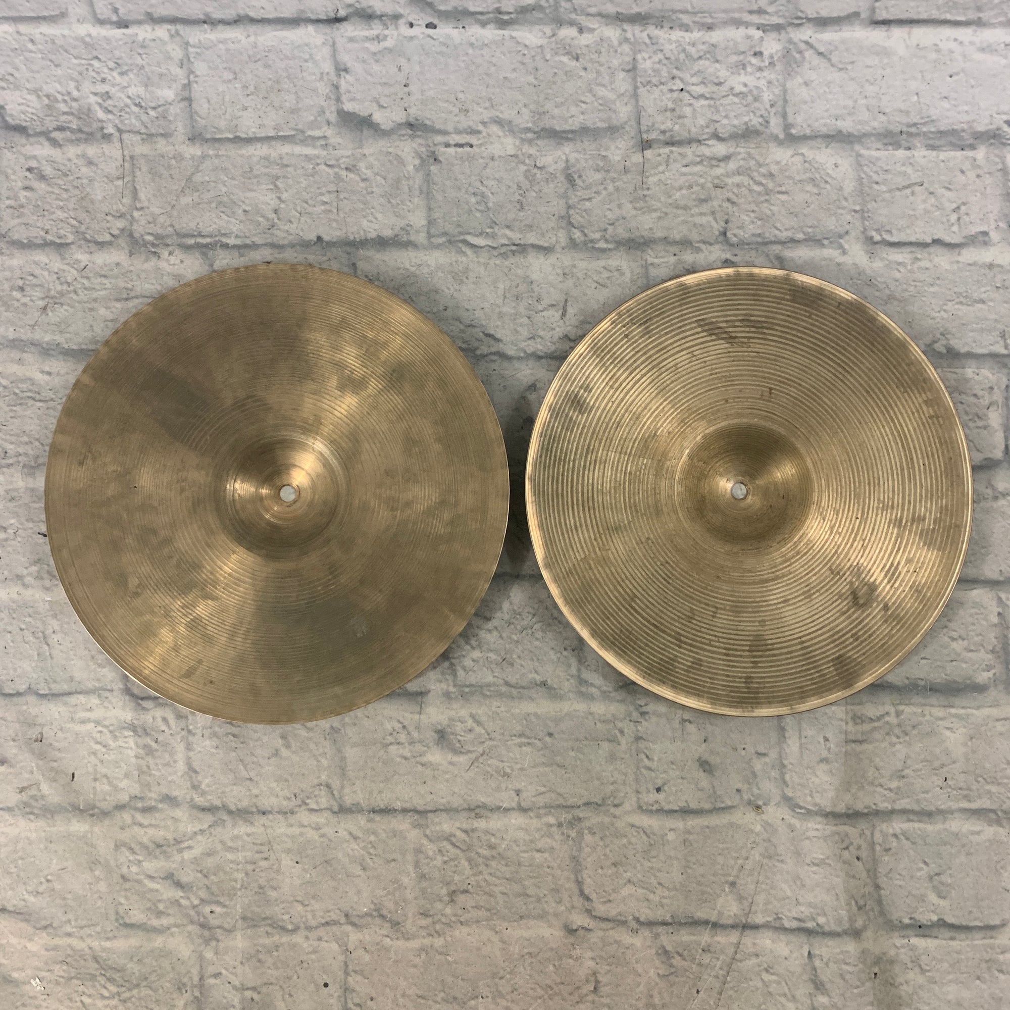 Vintage 70s 'Thin Stamp' Zildjian 14" Hi Hat Cymbal Pair