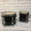 1990's Pearl Export 6 Piece Black Drum Kit