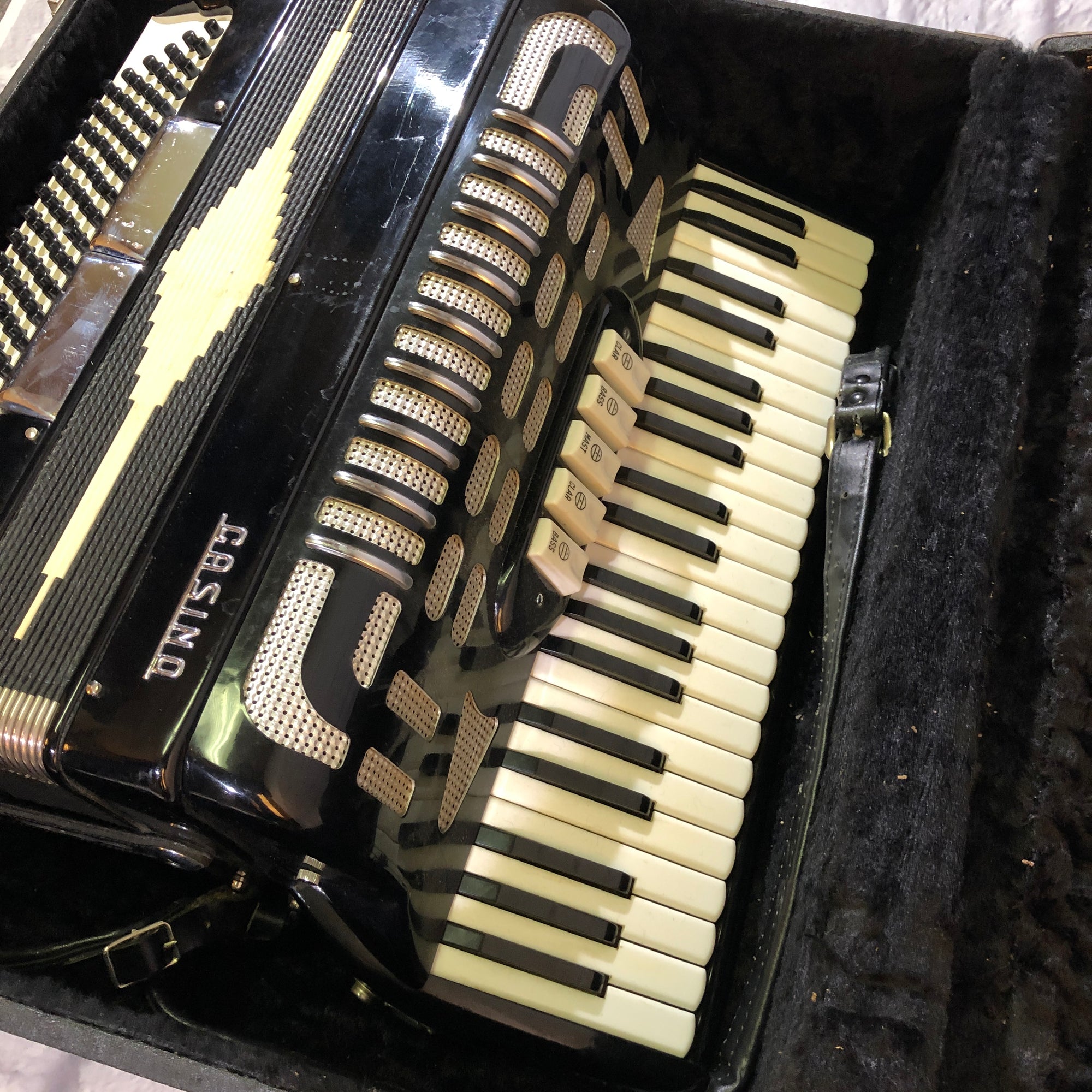 Vintage Casino Black Made In Italy Accordion with Case