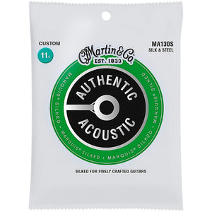 Martin MA130S Authentic Acoustic Marquis Silked Guitar Strings, Silk and Steel 11.5-47