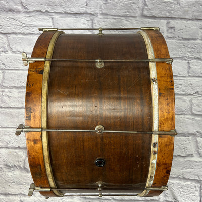 Vintage Ludwig Original 24x12" Single Tension Bass Drum 1930s Mahogany Finish with Painted Head