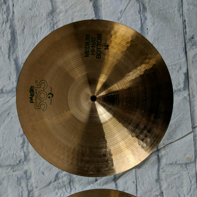 Paiste 505 14" Green Label Medium Hi Hat Cymbals
