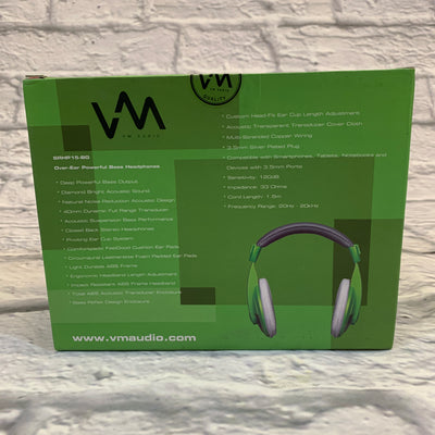 VM Audio Shaker Series Green/White Stereo Headphones