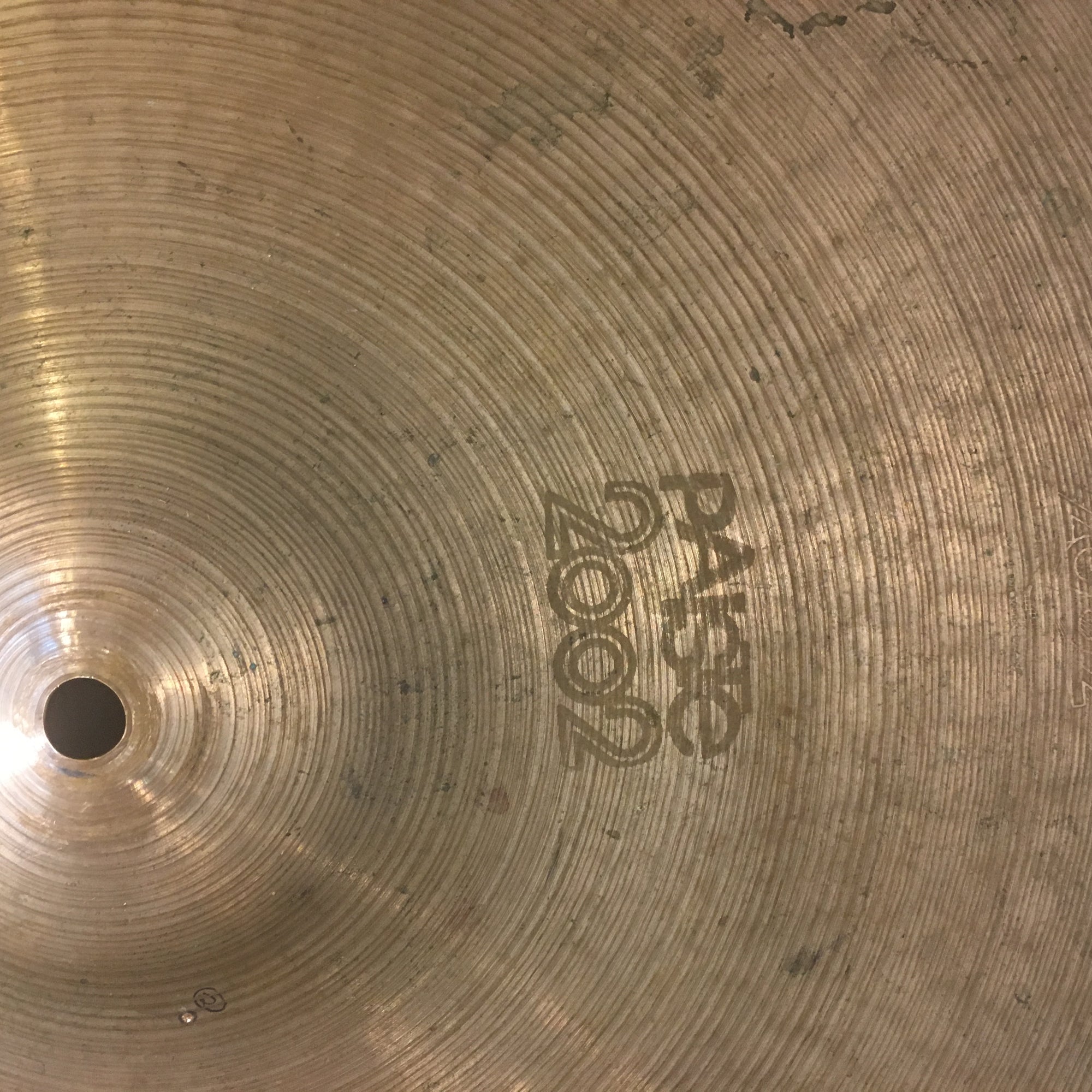 1976 Vintage 22in Paiste 2002 Black Logo Bonham CRACKED Ride Cymbal