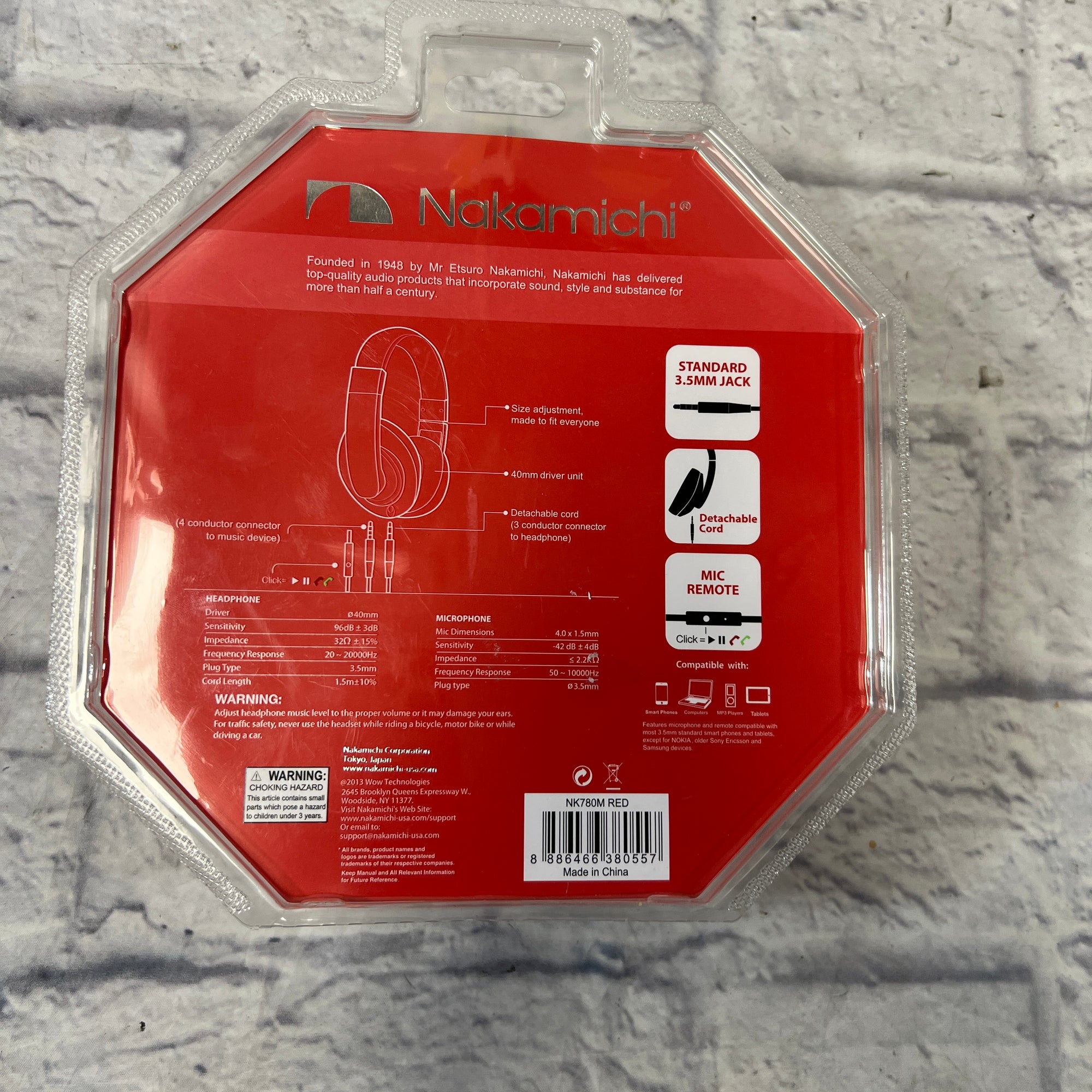 Nakamichi NK780M Red Over Ear Headphones