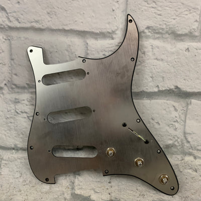 WD 11-Hole Partially Wired Strat Pickguard - Simulated Brushed Metal