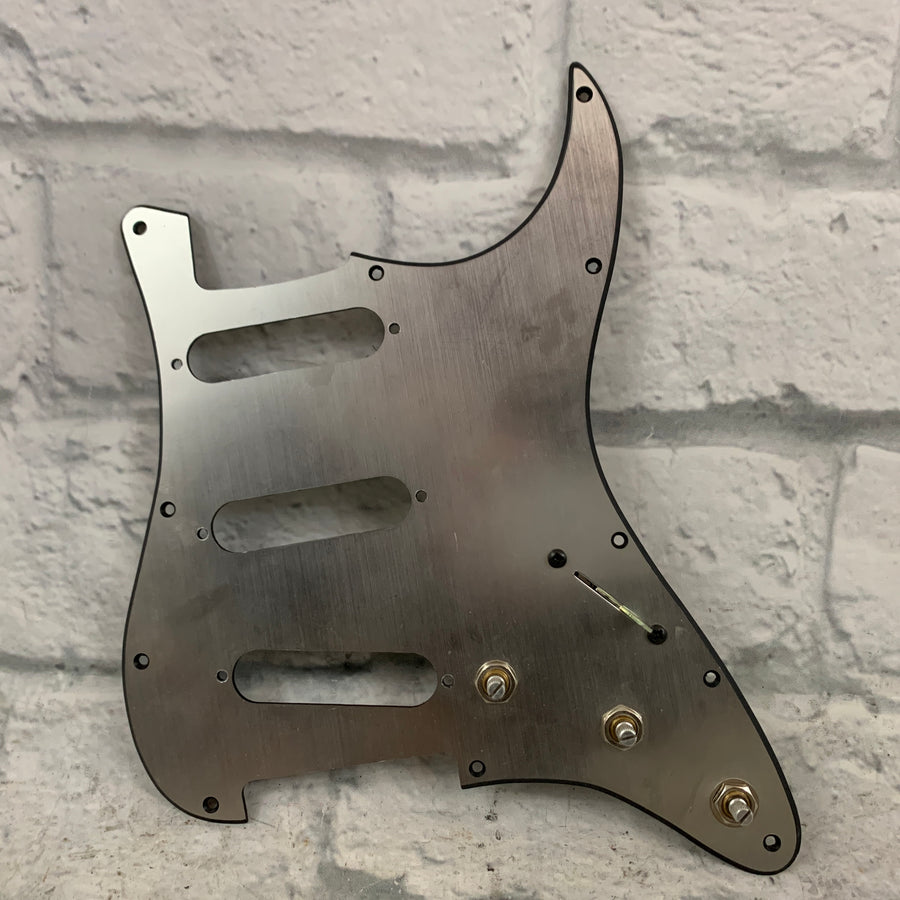 WD 11-Hole Partially Wired Strat Pickguard - Simulated Brushed Metal