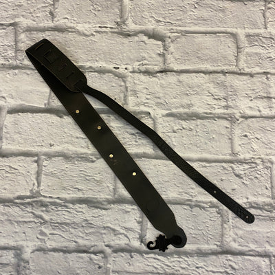 Stephi Black Leather Guitar Strap
