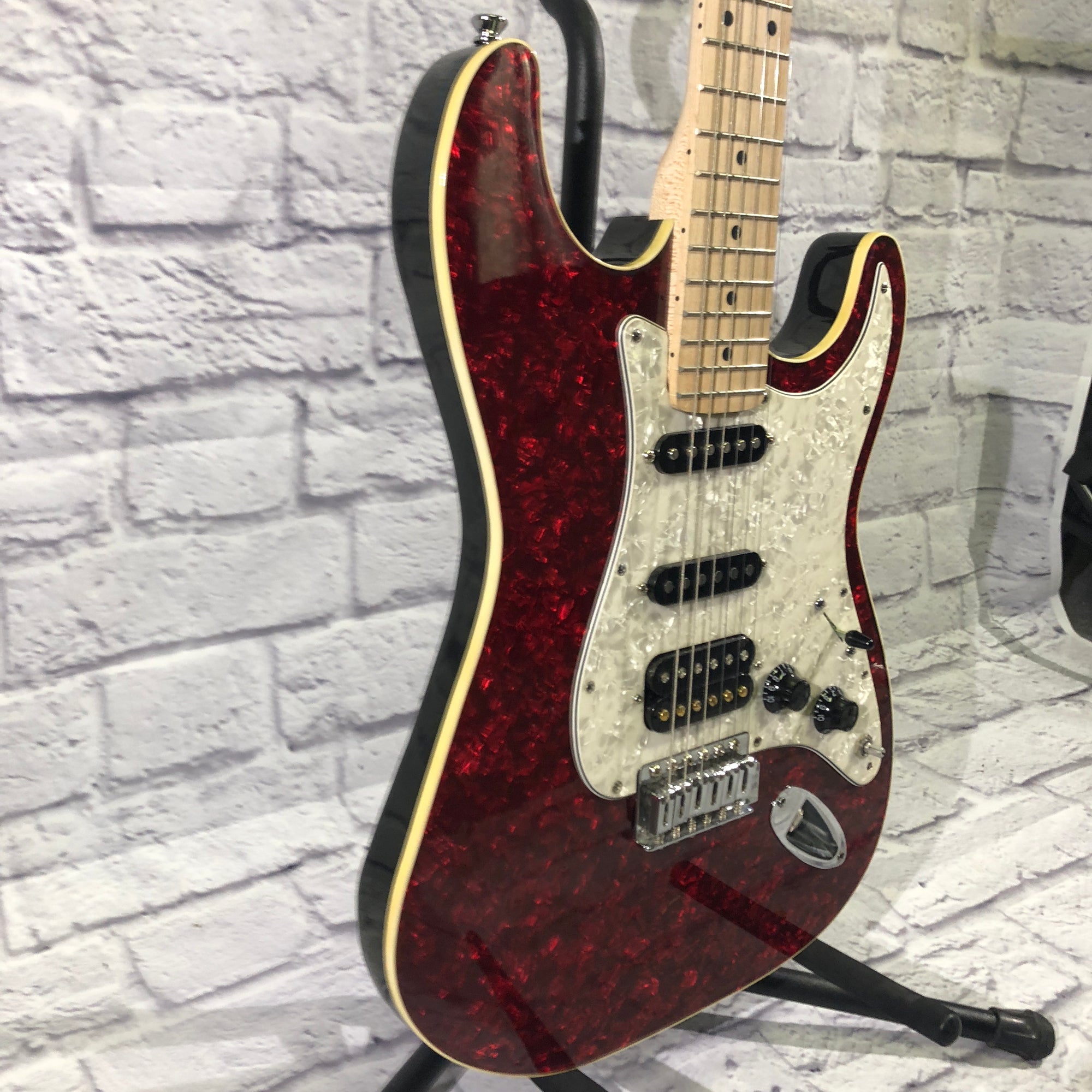 Superstrat Red Shell Finish - Unknown Manufacturer