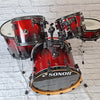 Sonar Force 3007 red to black fade sparkle drum kit