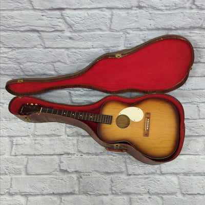 Vintage 1960s Kay Airline N-5 Acoustic Guitar Sunburst with Original Case