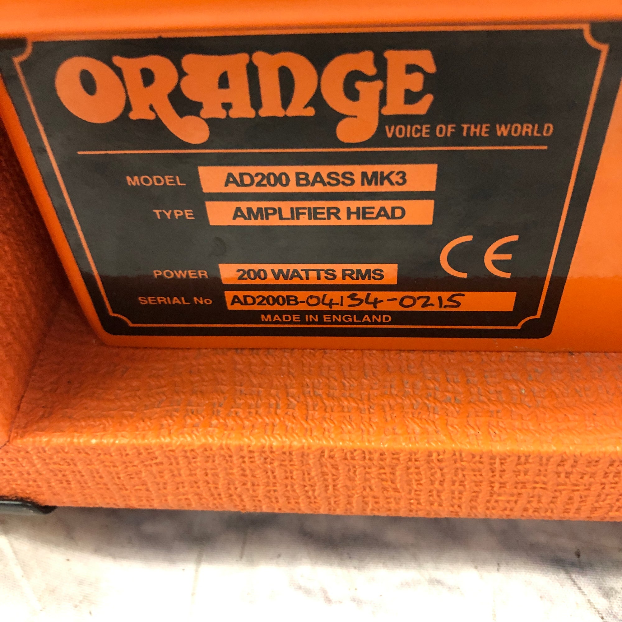 Orange Amps AD200 MKIII Tube Bass Head
