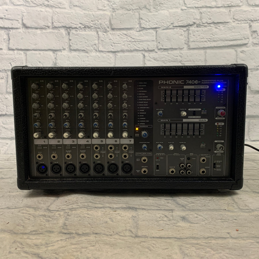 Phonic Powerpod 740 Plus 2X220W 7-Channel Powered Mixer with Digital Effects