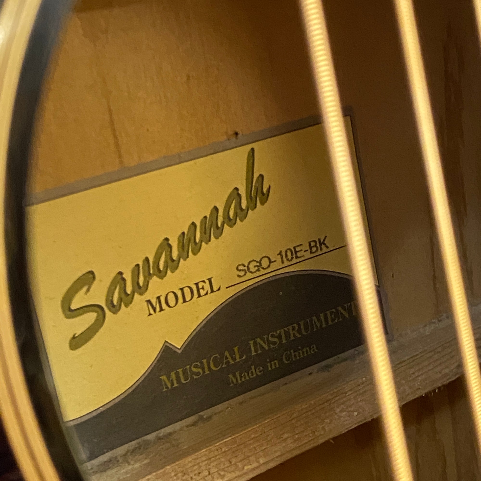 Savannah SGP-12-BK 0-Style Acoustic Guitar, Black