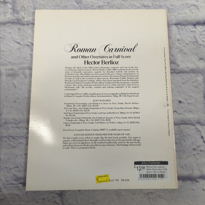 Roman Carnival and Other Overtures in Full Score - (Dover Music Scores) by Hector Berlioz (Paperback)