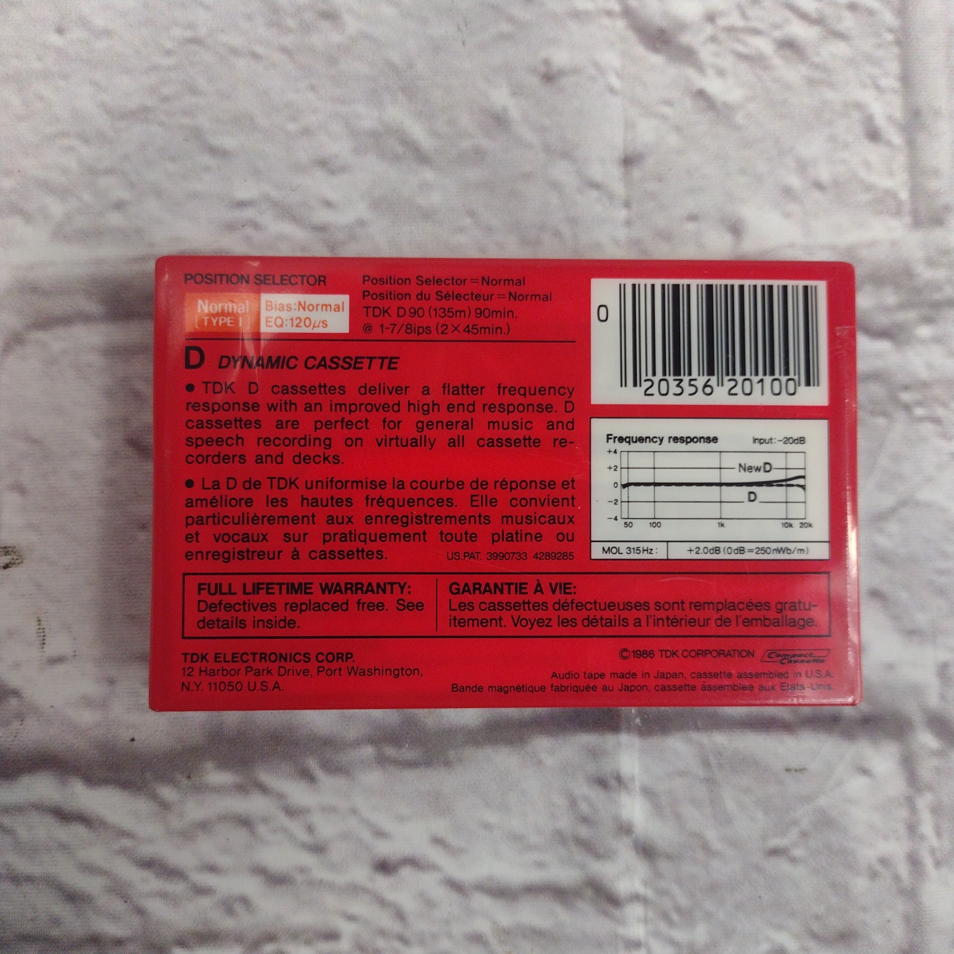 TDK D90 IEC I/Type I Audio Cassette