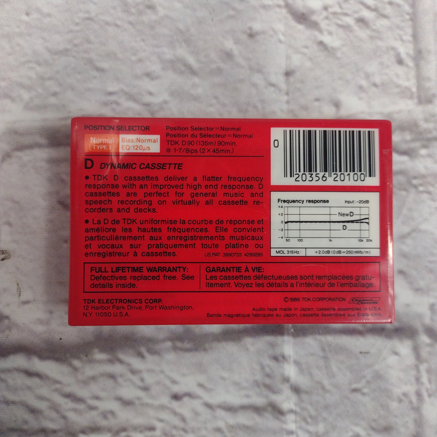 TDK D90 IEC I/Type I Audio Cassette
