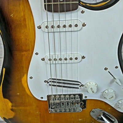 Fender Squier Strat Distressed Relic Electric Guitar with Hot Rails Bridge Pickup