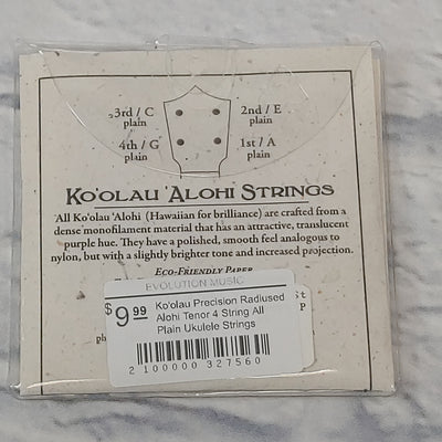 Ko'olau Precision Radiused Alohi Tenor 4 String All Plain Ukulele Strings