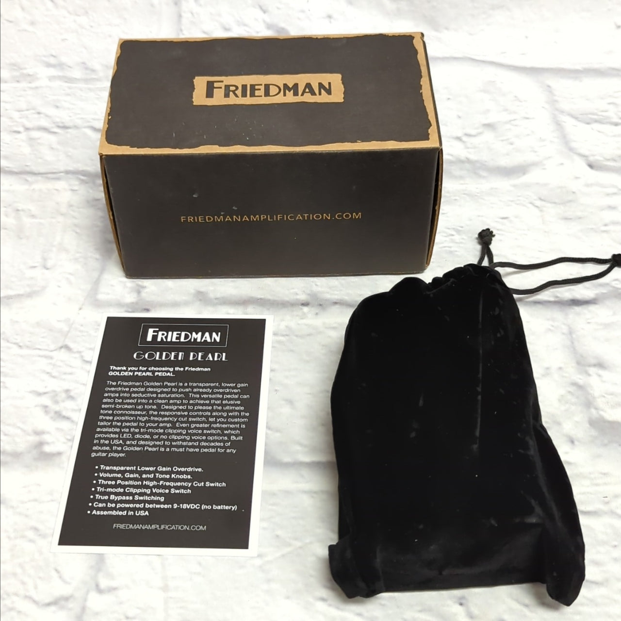 Friedman Golden Pearl Transparent Low Gain Overdrive Guitar Effects Pedal