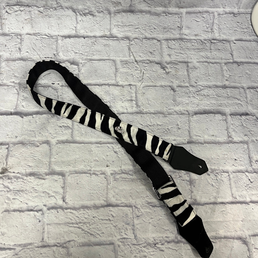 Get'm Get'm Zebra Stripe Plush Guitar Strap