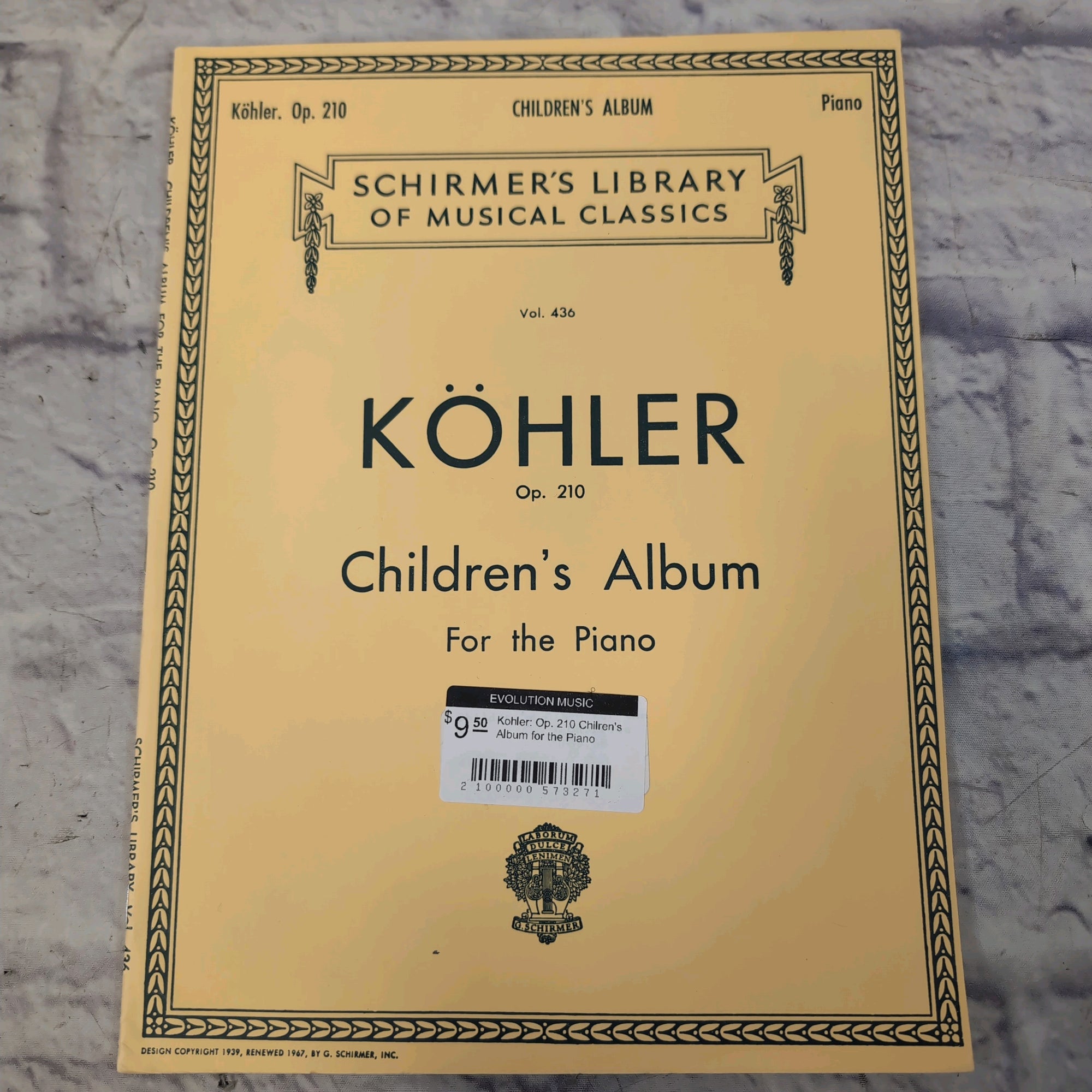 Schirmer's Library Kohler: Op. 210 Chilren's Album for the Piano
