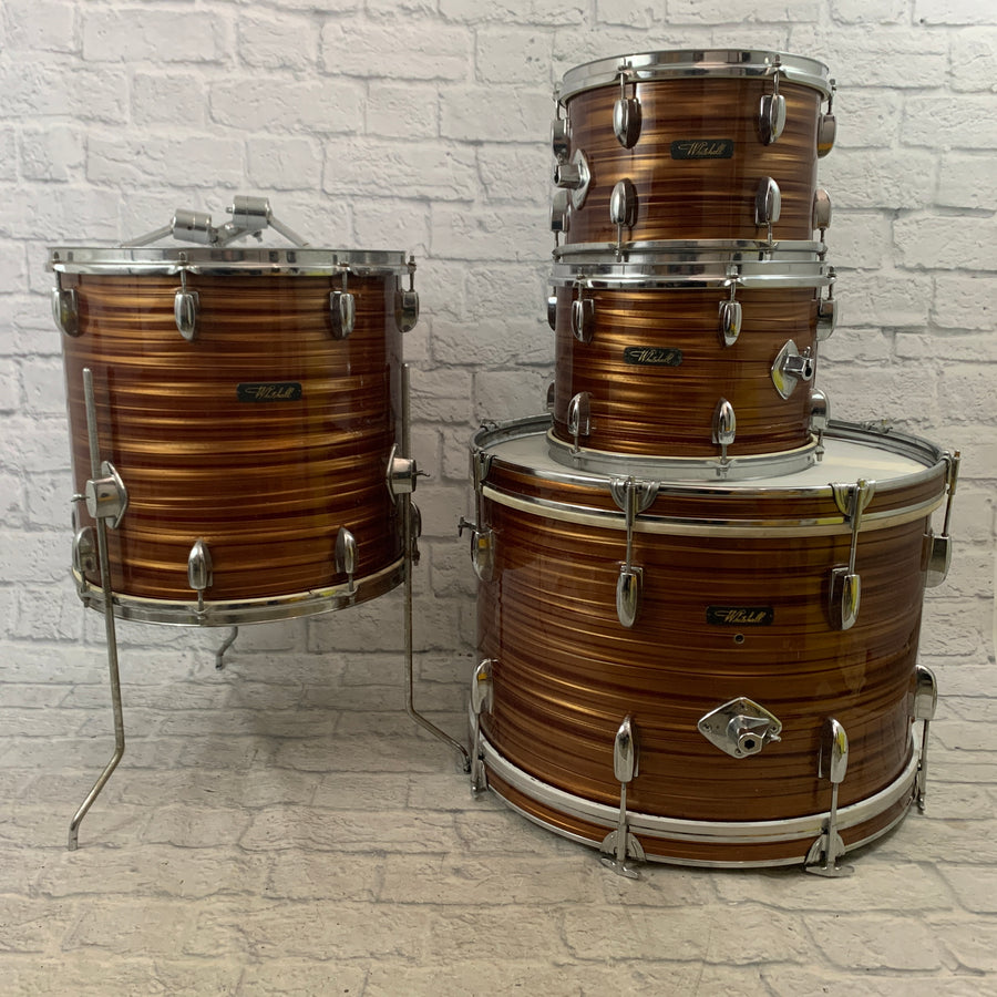 Vintage MIJ Whitehall 4pc Drum Kit Tigers Eye Wrap - 12/13/16/22