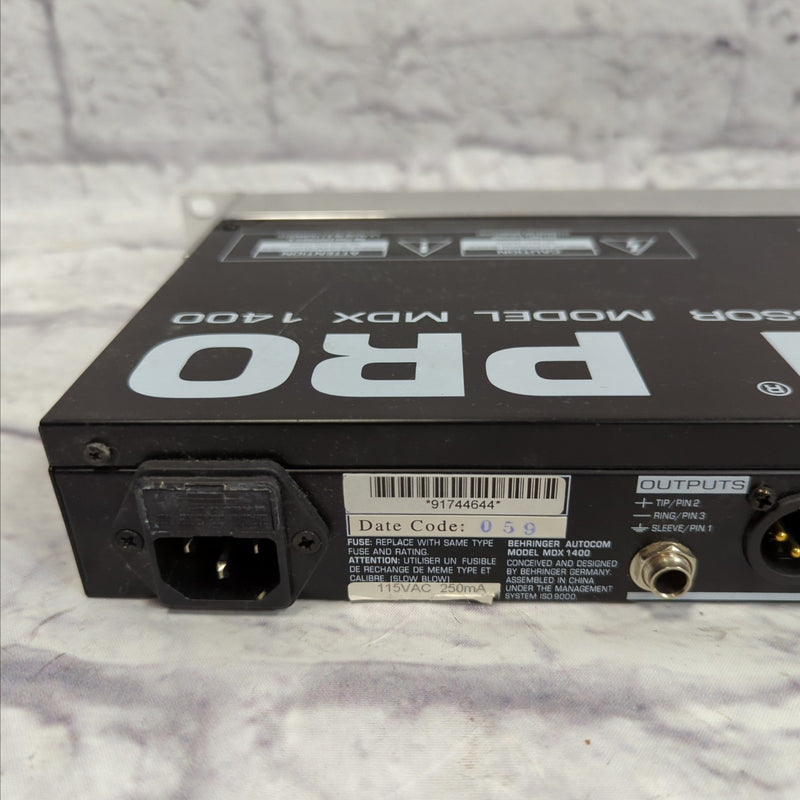 Behringer Rack Compressor Behringer MDX1400 Rack Compressor Limiter - Evolution Music