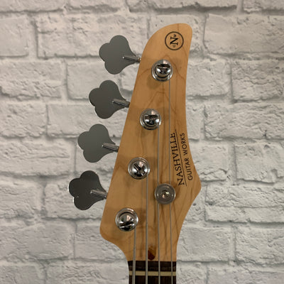 Nashville Guitar Works 210 Electric P Bass - Sunburst, Rosewood Fretboard