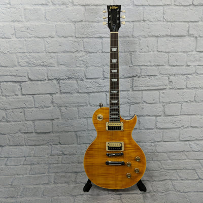 Vintage V100AFD Reissued Paradise Flamed Amber Guitar