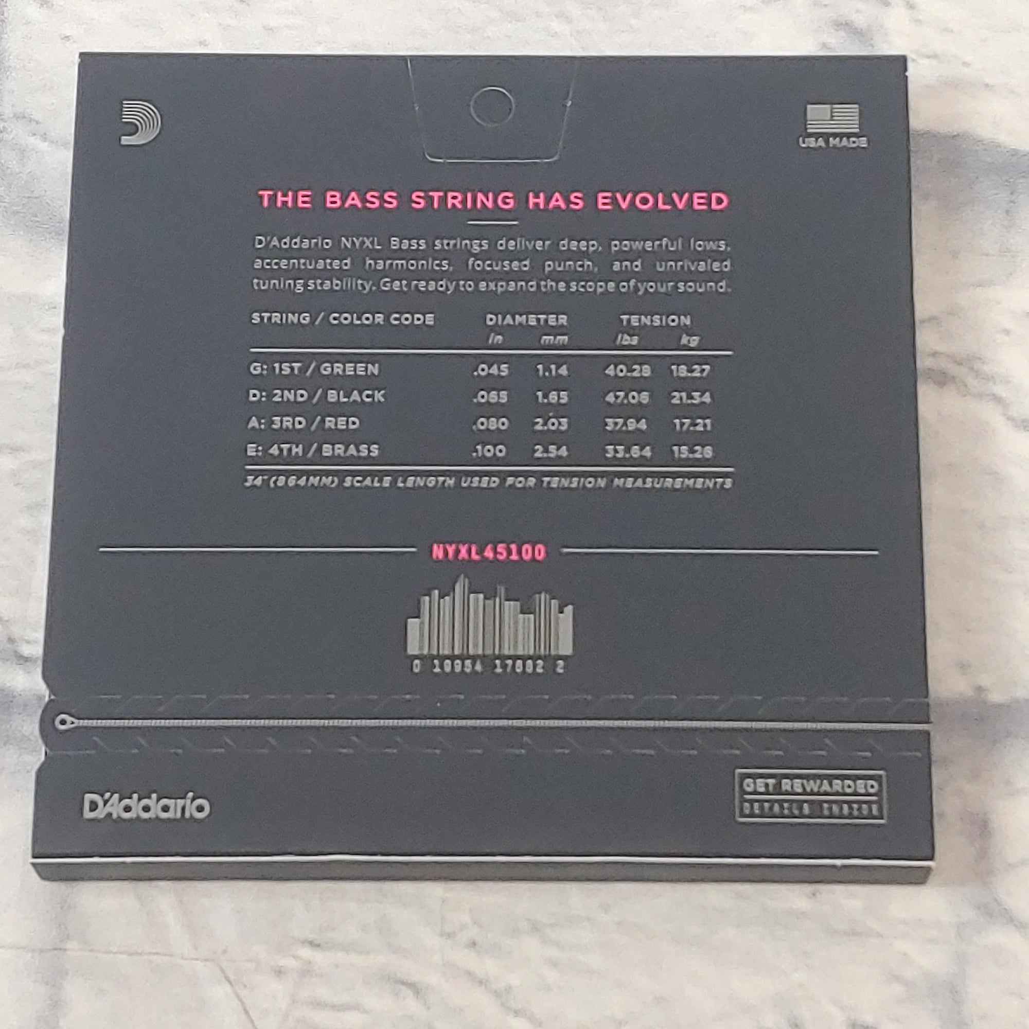 D'Addario NYXL 4-String Longs Scale 45-100 Electric Bass Strings