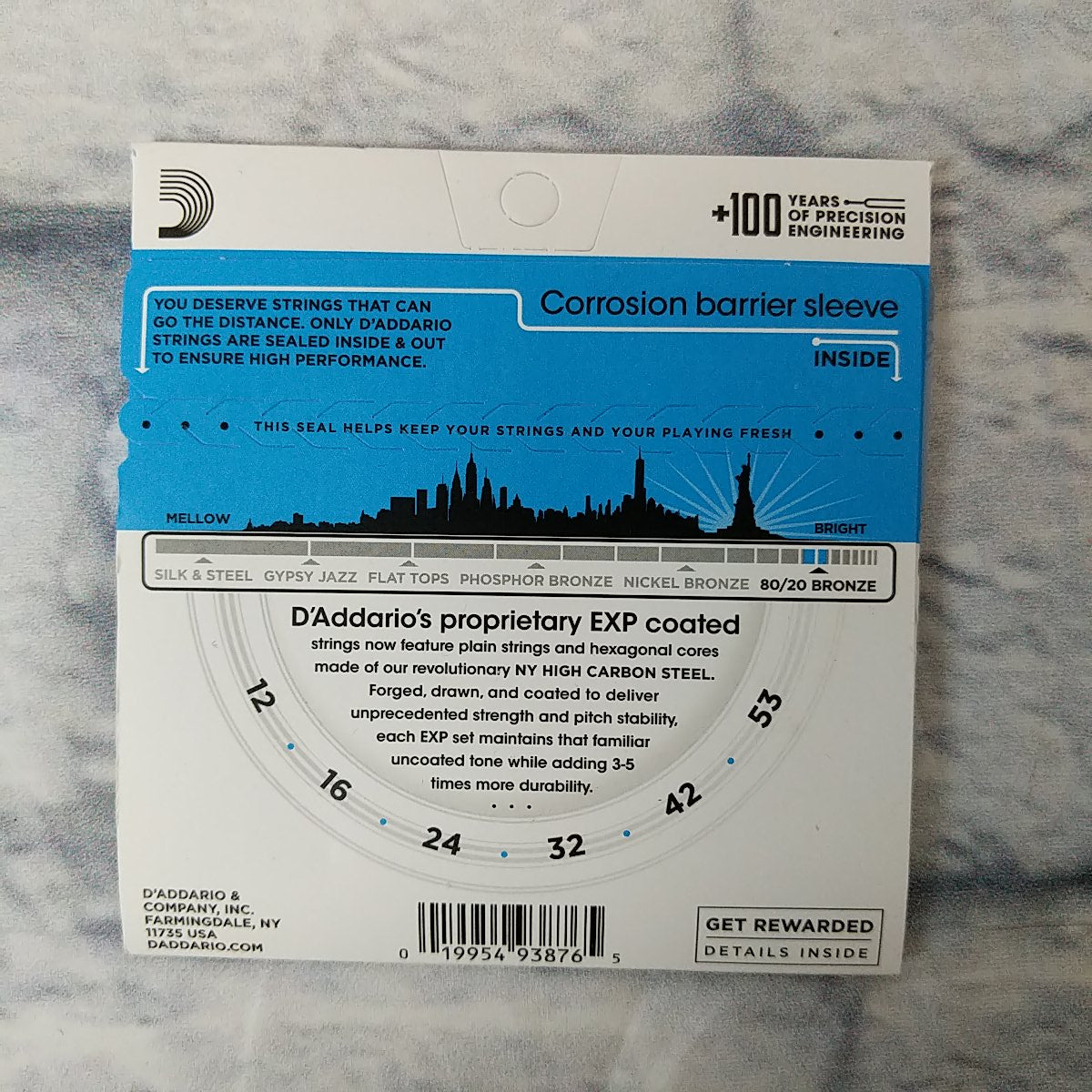 D'Addario 12-53 EXP11 Coated 80/20 Bronze