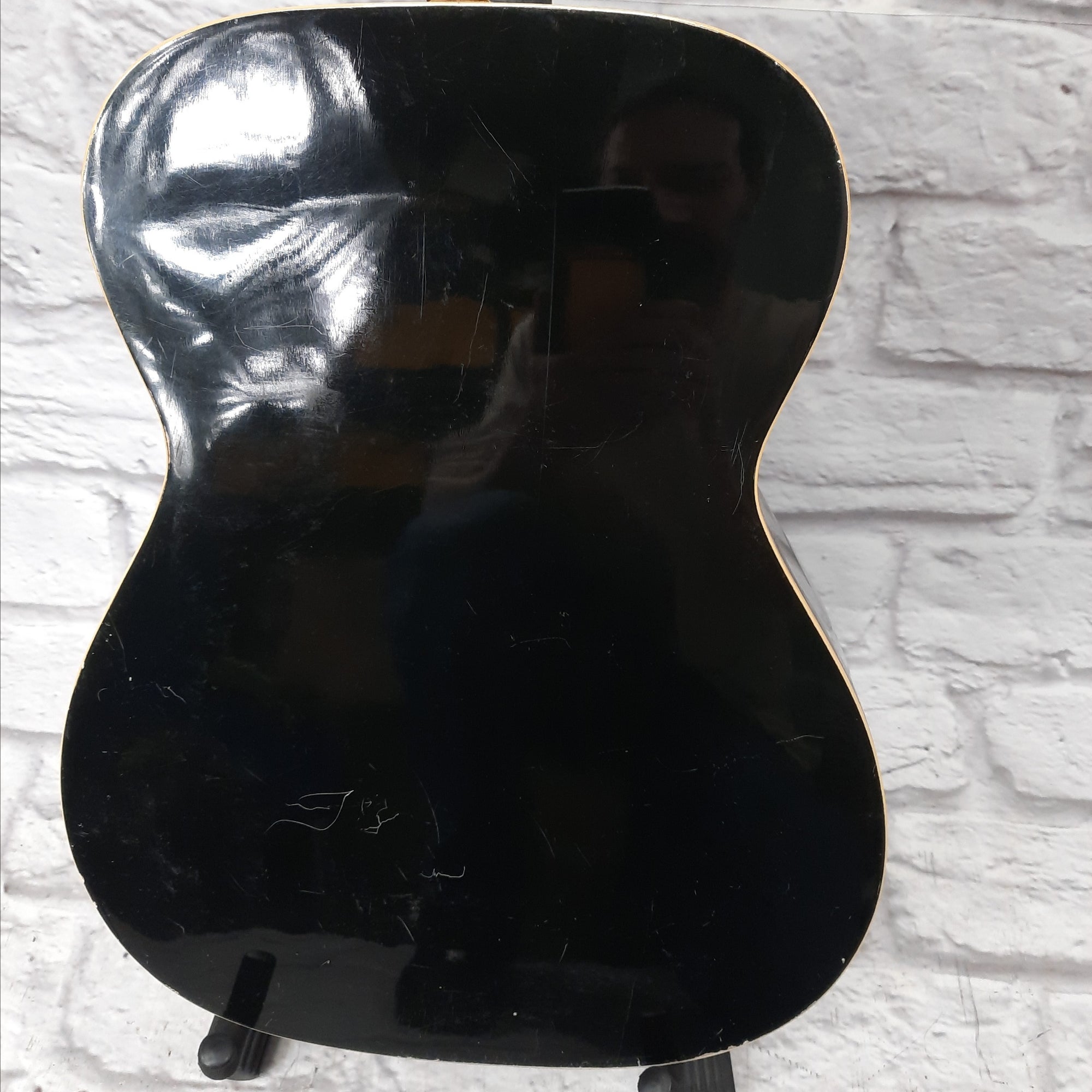 Vintage 1971 Harmony Sovereign H1204 Acoustic Guitar in Black Finish - Project