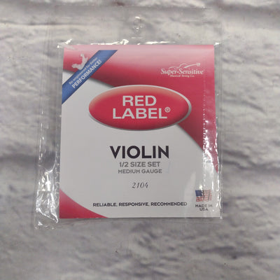 Super Sensitive Red Label Violin 1/2 Size Set Medium Gauge Strings