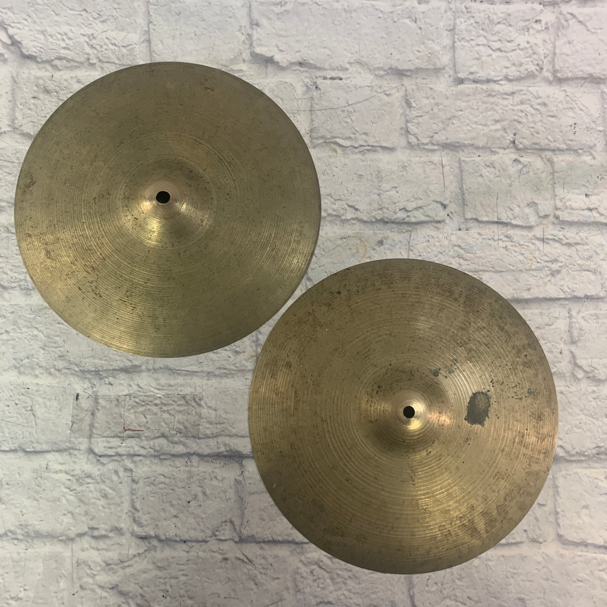 Vintage 1960s Zildjian 14 Hi Hat Cymbal Pair