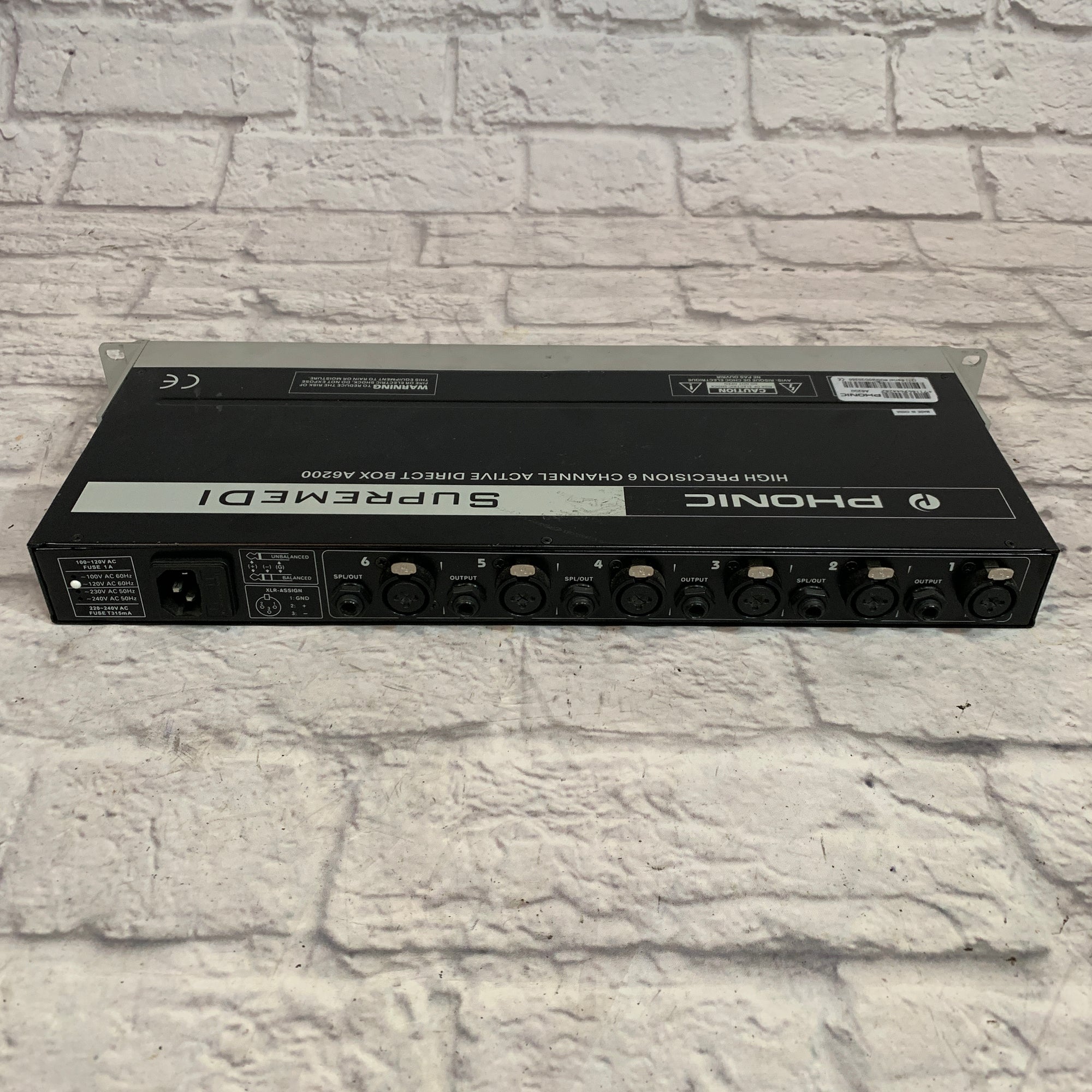 Phonic A6200 Supreme DI High Precision 6 Channel Active Direct Box
