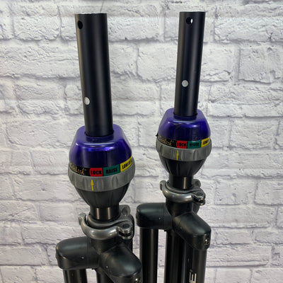 Ultimate Support Telelock TS-90B Speaker Pole Stands Pair w Case