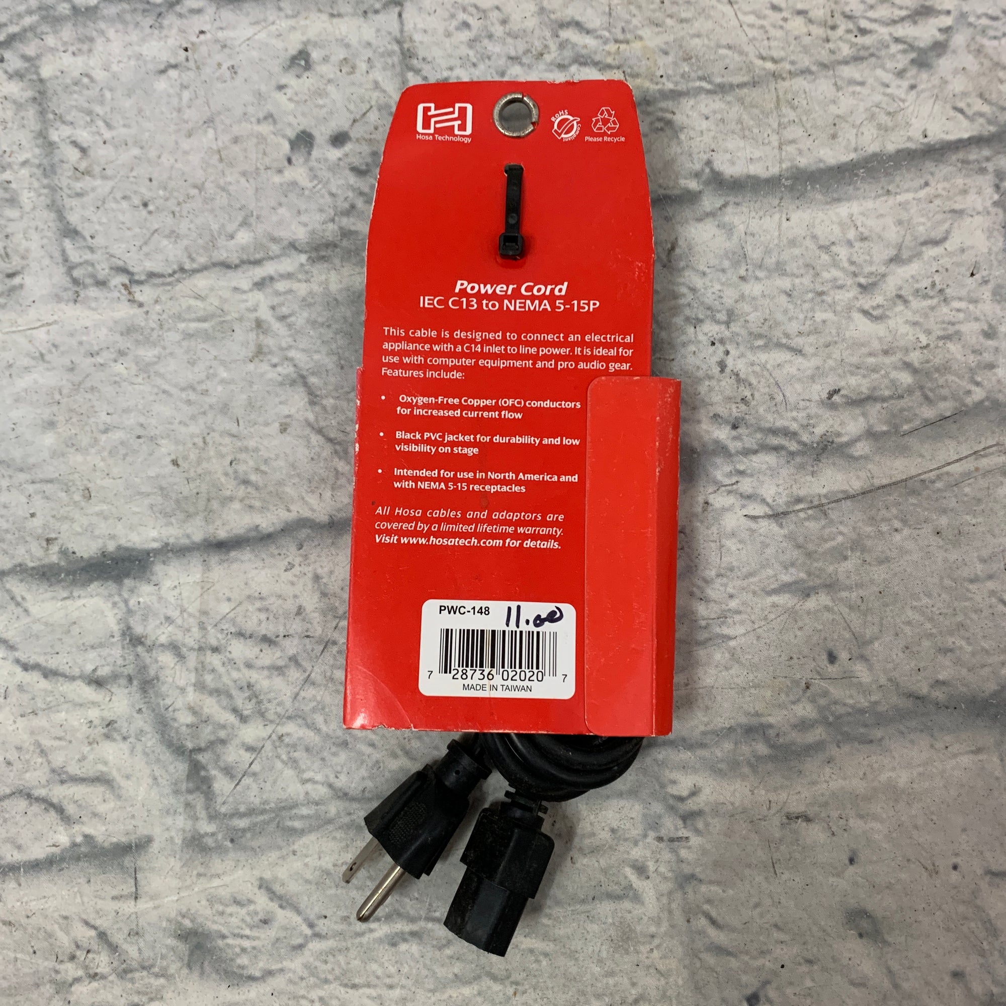 Hosa PWC-148 Amp Electrical Power Cable 8ft - New Old Stock!