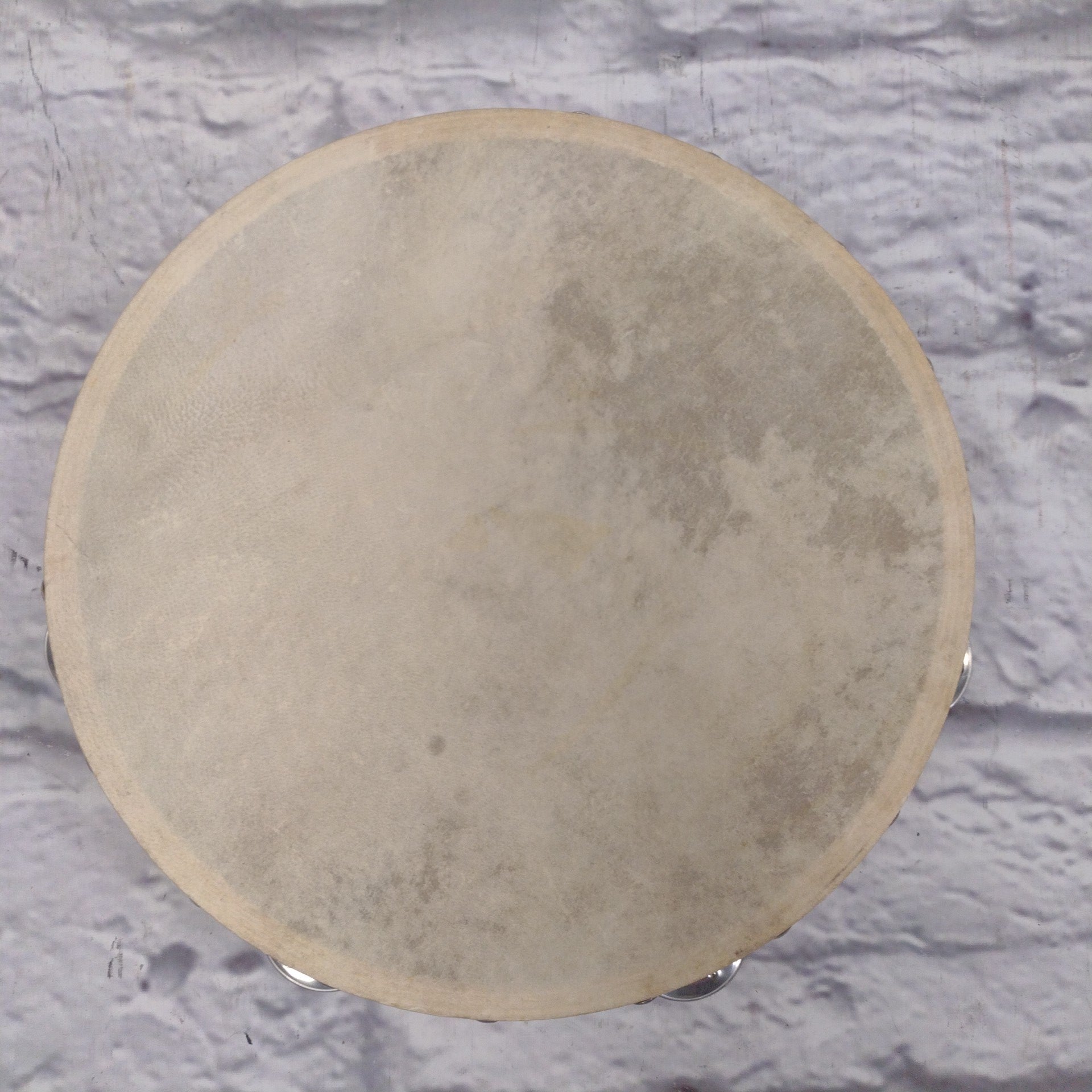 Unknown 10" Tambourine with Head - Single Row