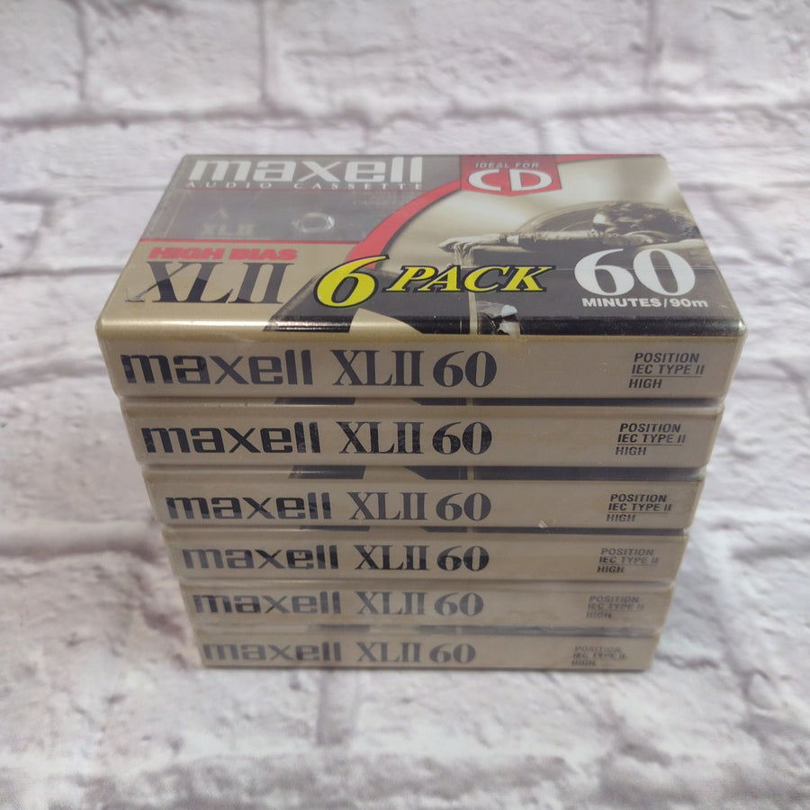 Maxwell XLii 60 Minute High Bias Audio Cassette 6 Pack