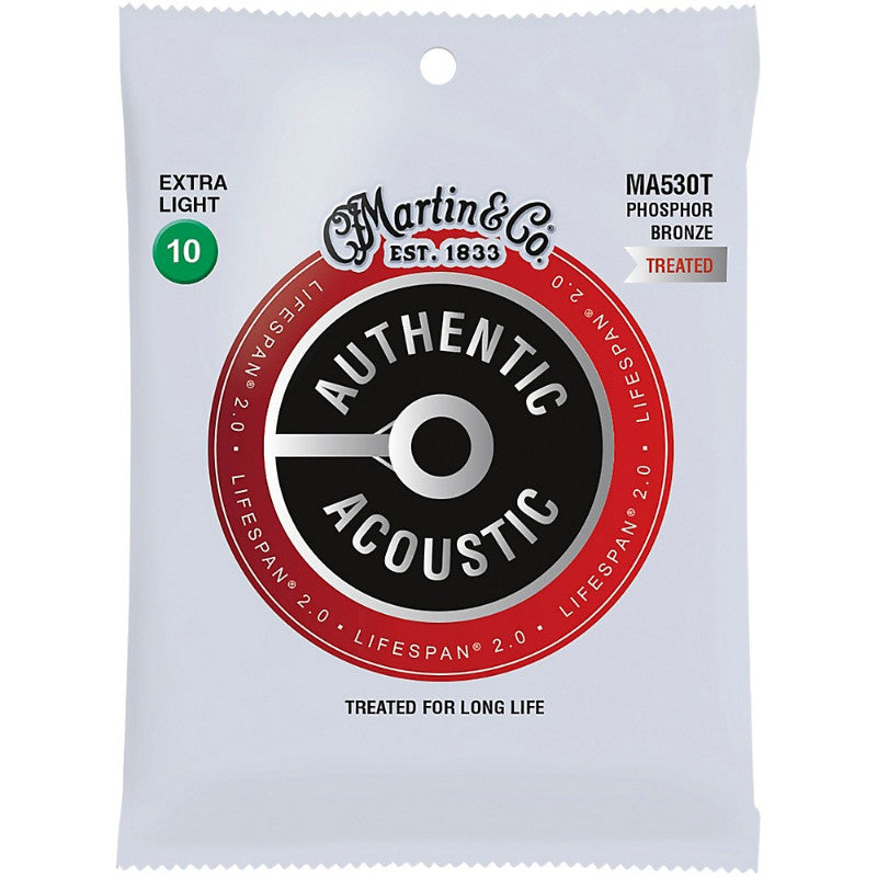 Martin MA530T Acoustic Lifespan 2.0 Treated Phosphor Bronze Extra Light 10-47