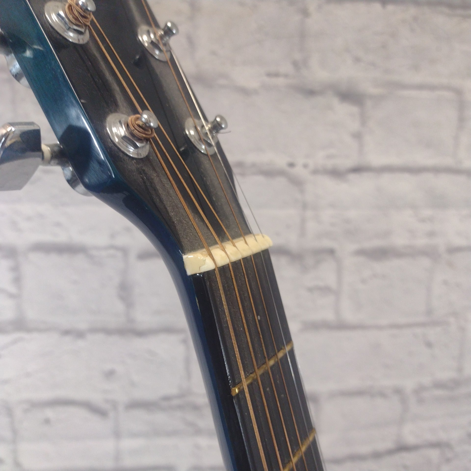 Johnson Blue Acoustic Guitar AS IS