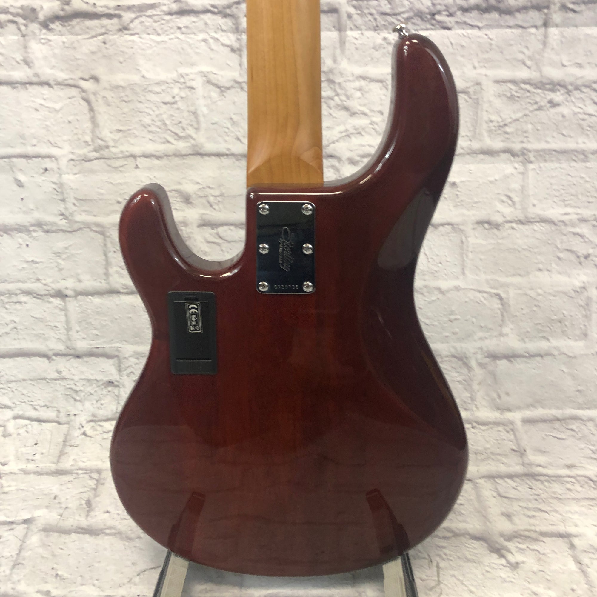 Sterling Stingray 5 String Bass Quilted Maple Island Burst