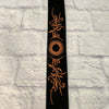 Suede Leather 2 1/2in Guitar Strap with Brown Flower Design