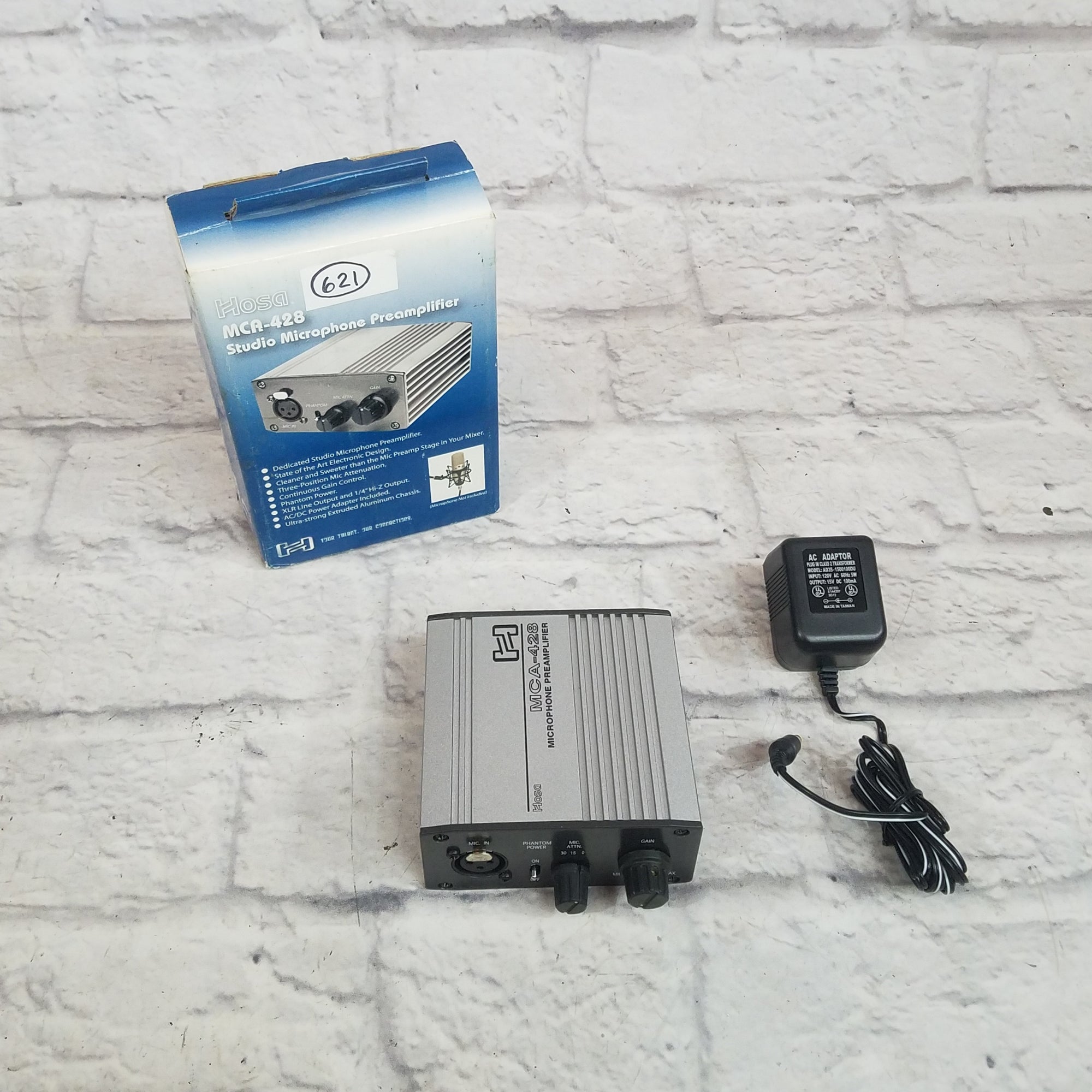 Hosa Technology MCA-428 - Single Channel Studio Microphone Preamplifier with Phantom Power