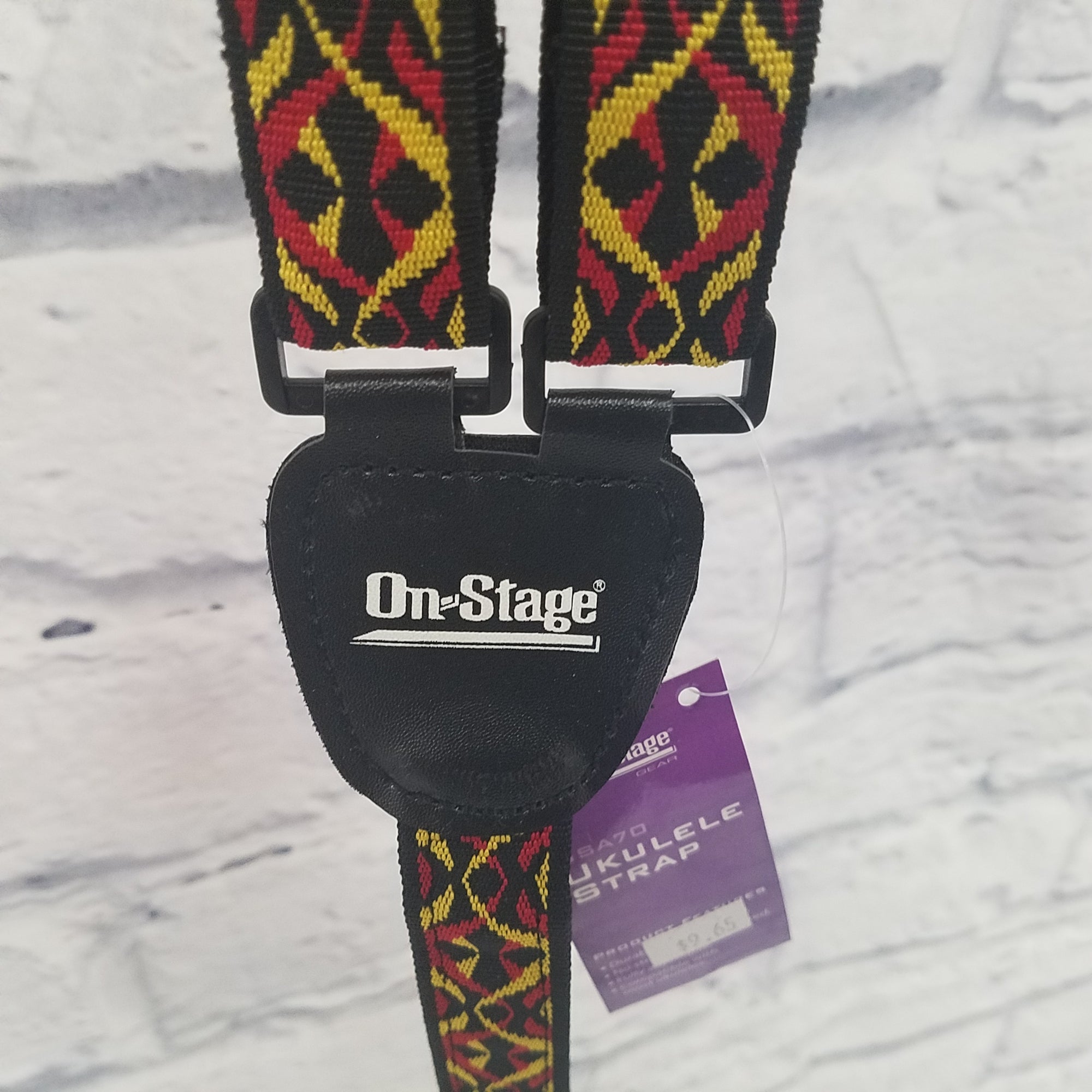 OnStage GSA70 Ukulele Strap Red/Gold/Black