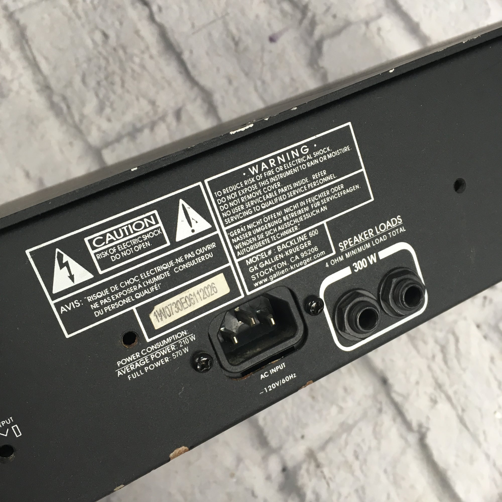 GK Backline 600 bass Head