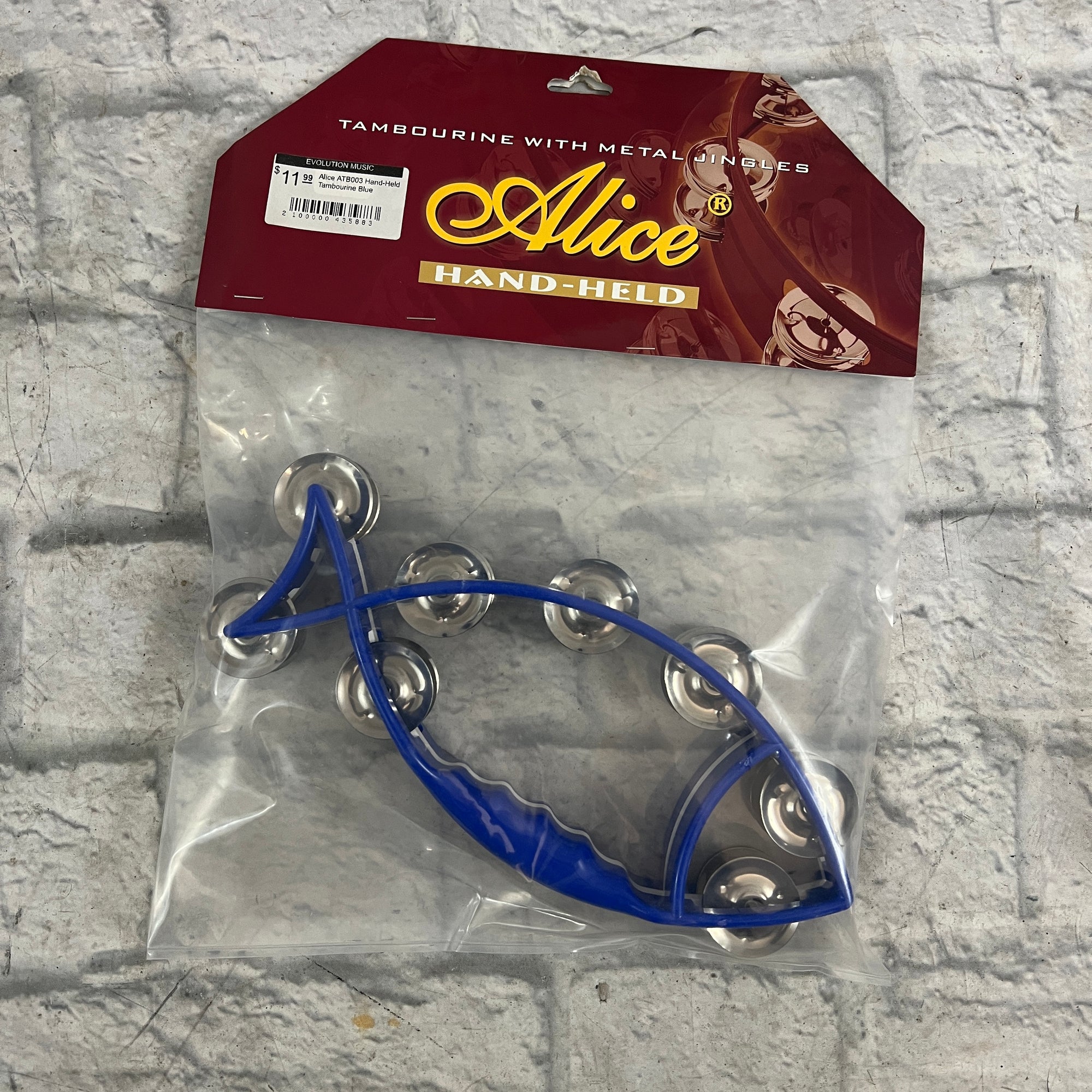 Alice ATB003 Hand-Held Tambourine Blue